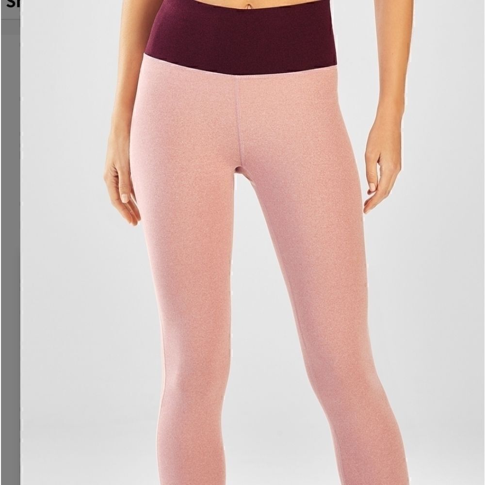 Fabletics High-Waisted Heathered Crop leggings Med